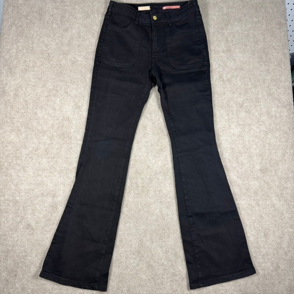 Pilcro‎ Anthropologie Womens Size 27 The Icon Black High Rise Flare Jeans Boho
